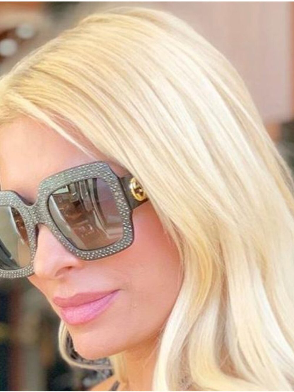 Gucci Crystal Pavé Oversized Sunglasses Certified Authentic